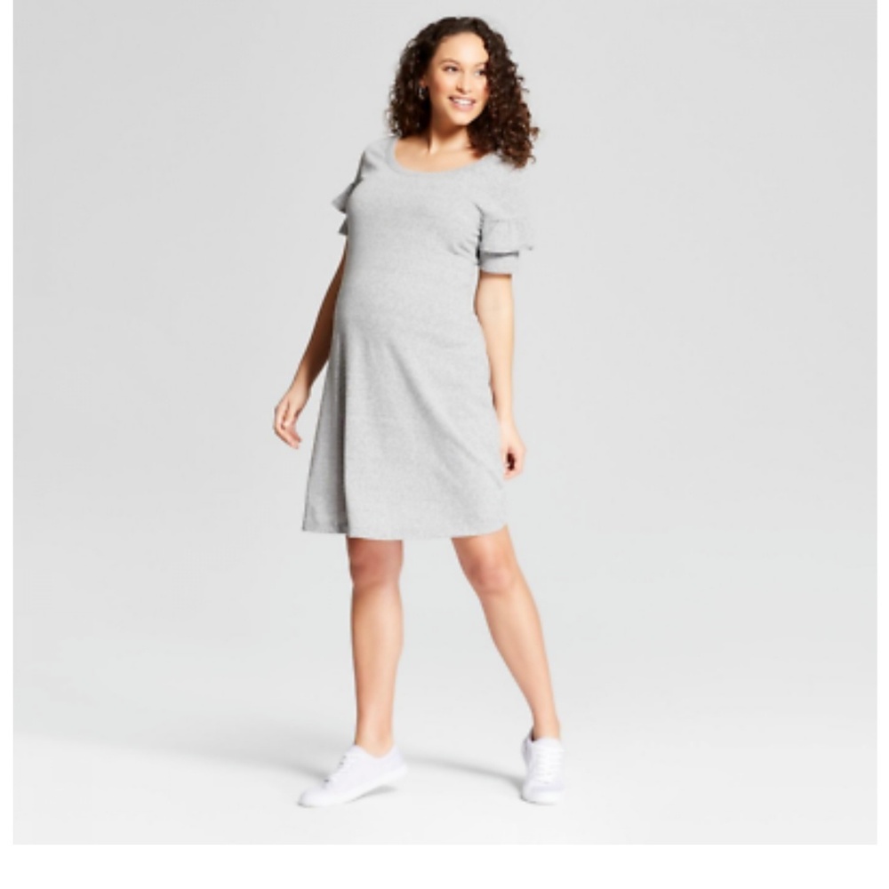 Ingrid & Isabel Maternity Ruffled Dress Shirt M/L - Picture 1 of 7